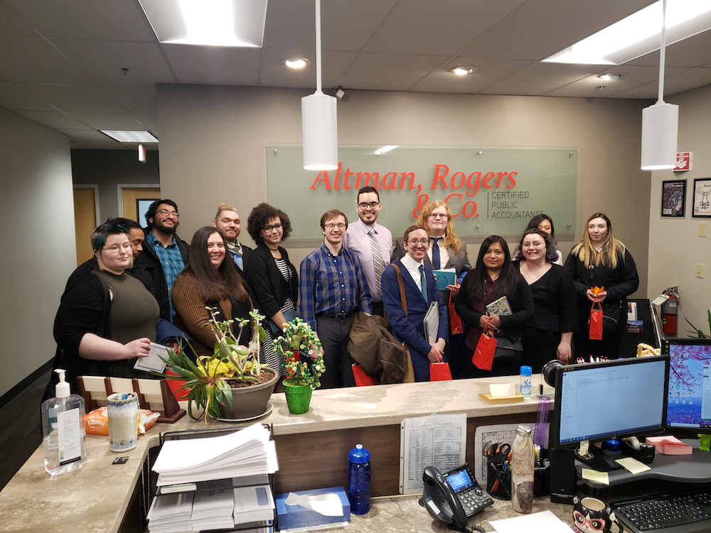 GAAP members in the lobby of Altman, Rogers & Co.
