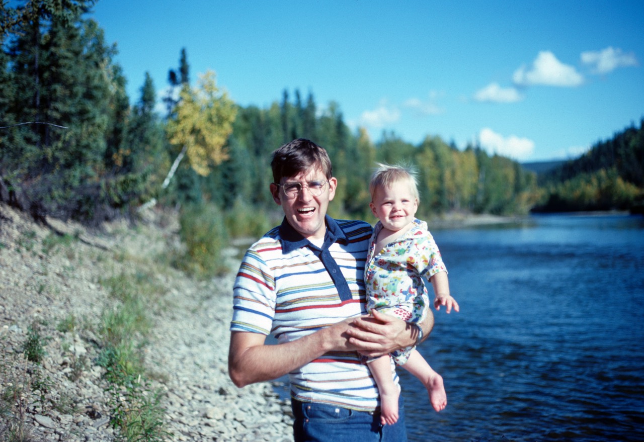 Ben Cason stands with his daughter, Jeanne while stationed at Eielson Airforce Base, Alaska.