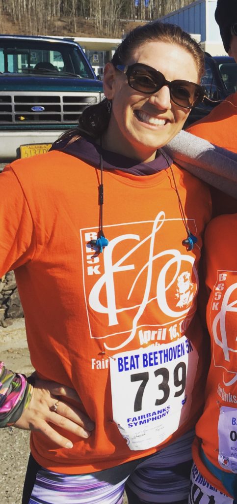 Marisa Sharrah after completing her first 5k in 2016