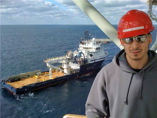 BAM student Matt Mercier at his workplace, ExxonMobile. . 