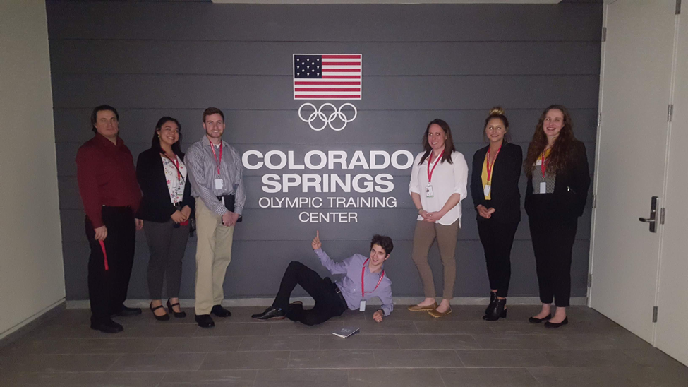 (L to R): Tommy Nelson, Abigaol Angaiak, AJ Warthen, Jack Matherly, Dr. Peggy Keiper, Lisa Laiti, and Brittany Richards 
