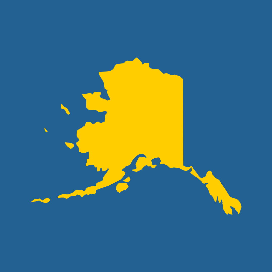 alaska icon - yellow with blue background