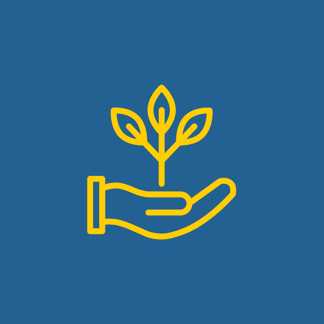 plant icon - yellow with blue background