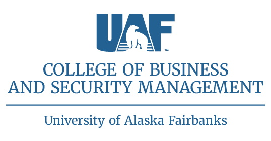 Blue text with polar bear outline embedded