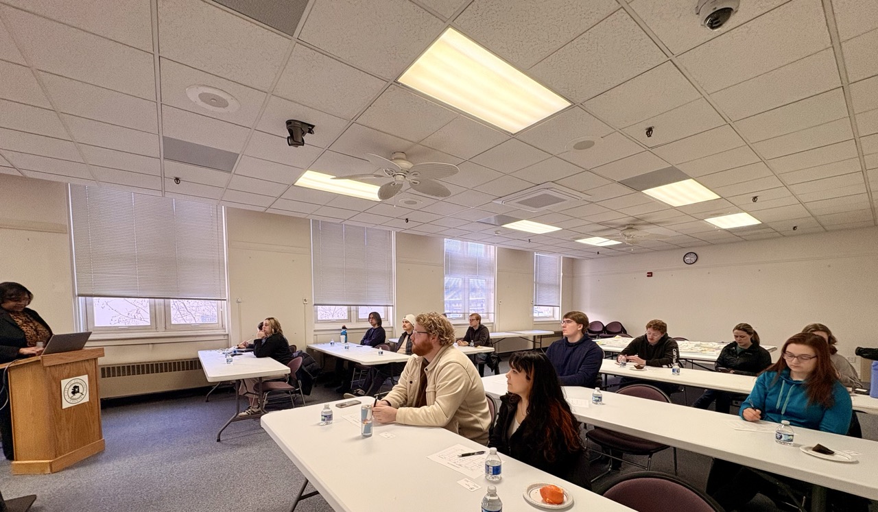 students listening to presentation