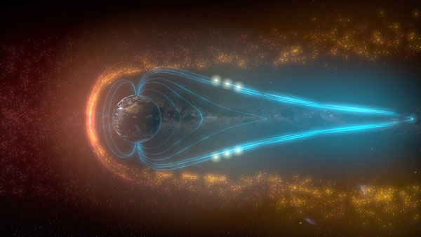 Graphic depiction of solar wind