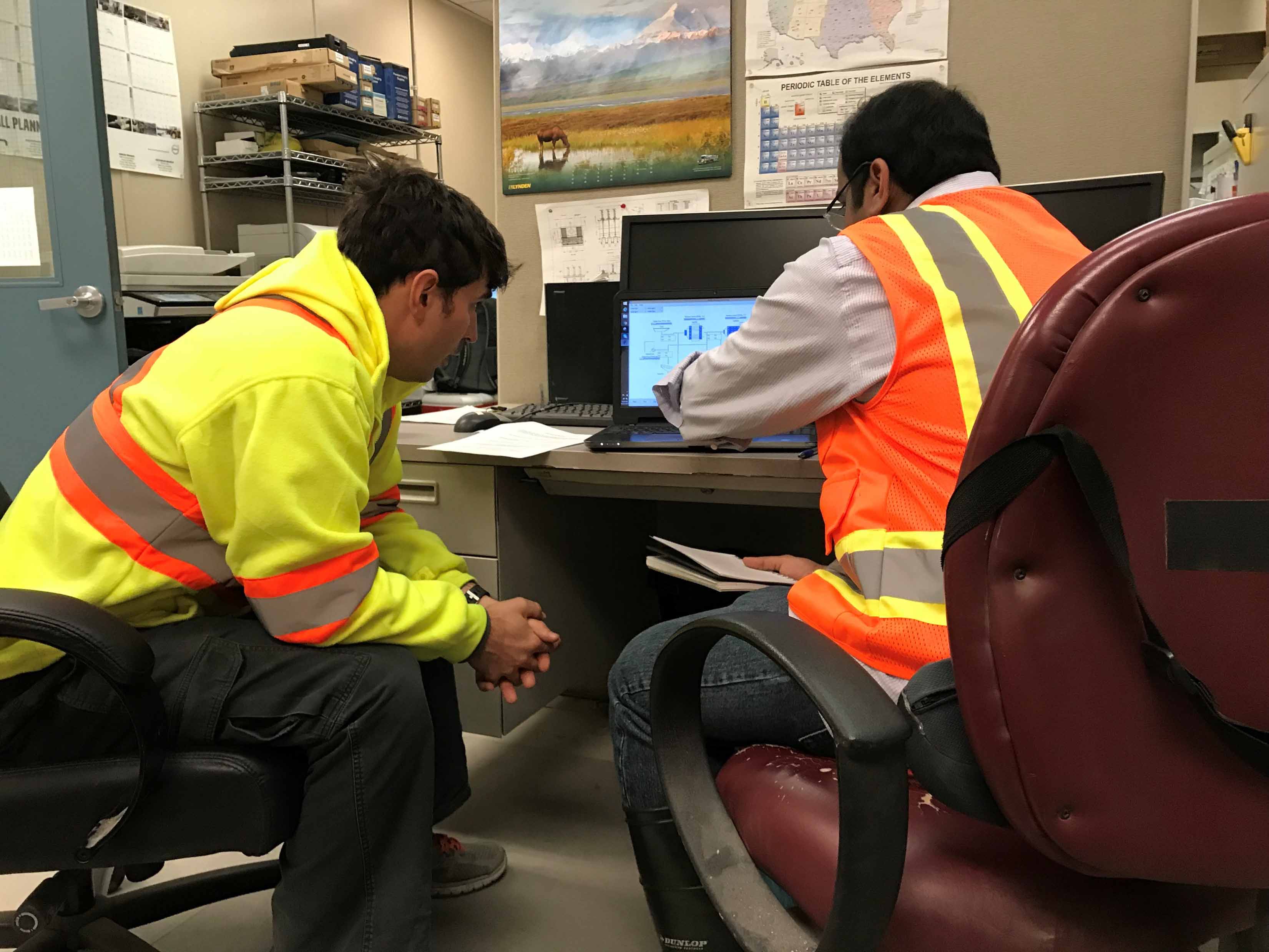 Simulator being tested at Pogo mine. Photo by Aibyek Khamkhash.