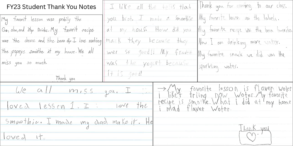 Student Thank you notes