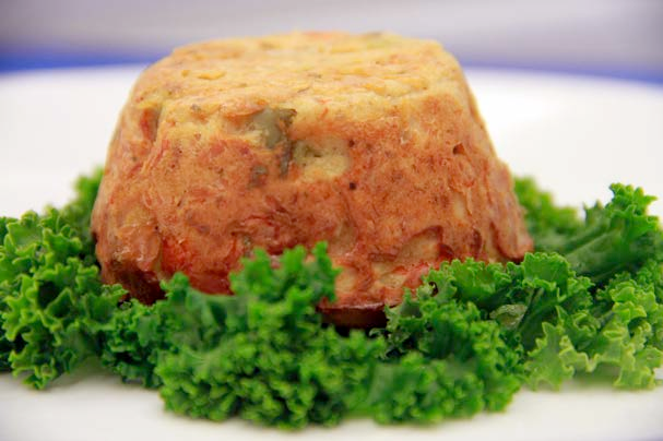 Food surrounded by vegetables