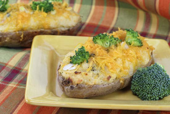 Twice baked potatoes Twice baked potatoes on a plate