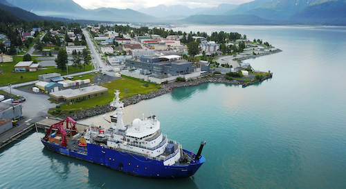 Sikuliaq at Seward Marine Center pier