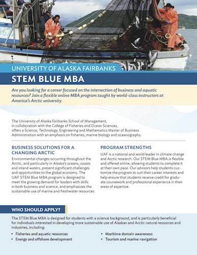 CFOS/SOM STEM Blue MBA flyer