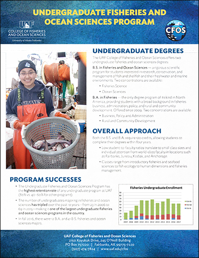 CFOS undergraduate fisheries and ocean sciences program flyer