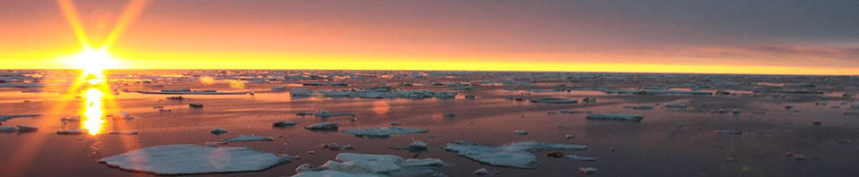 sunset over the arctic ocean