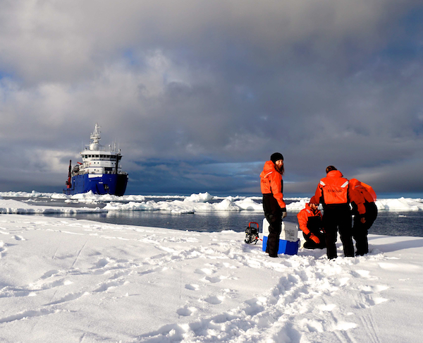 Sikuliaq researchers on ice 