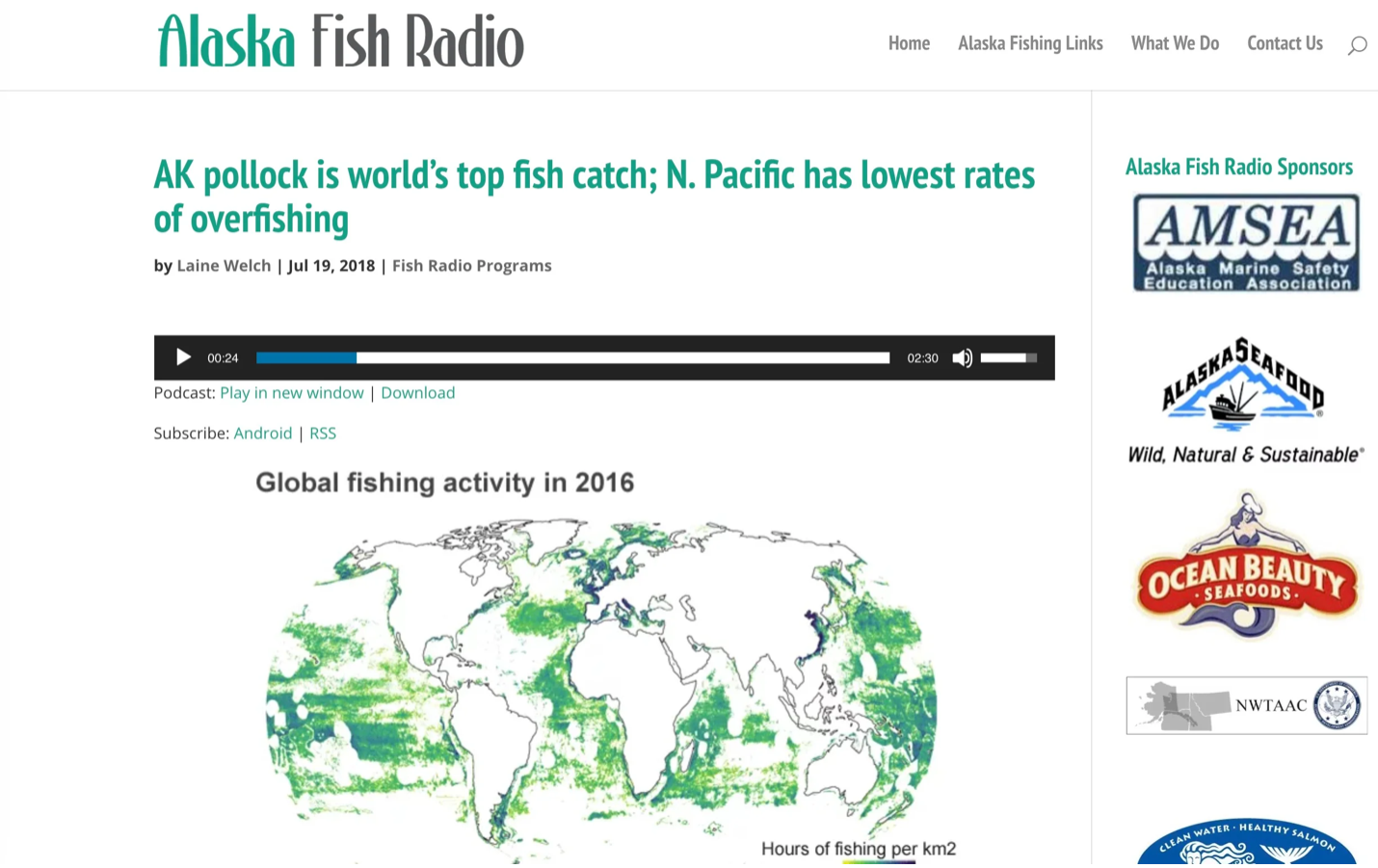Image of the fish radio website