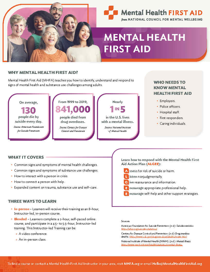 Mental Health First Aid Information Flier 