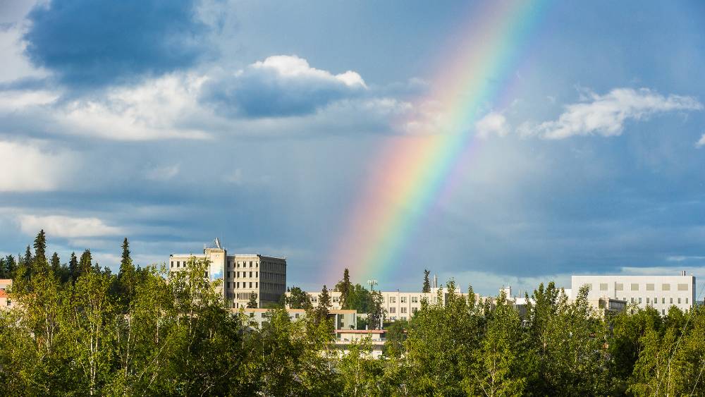 Rainbow over UAF campus