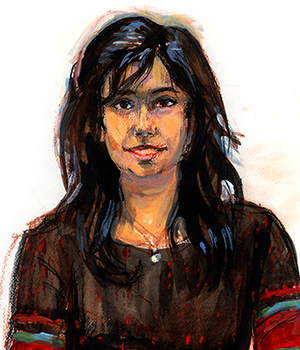 2014 portrait of Priyamvada Sharma by Todd Sherman