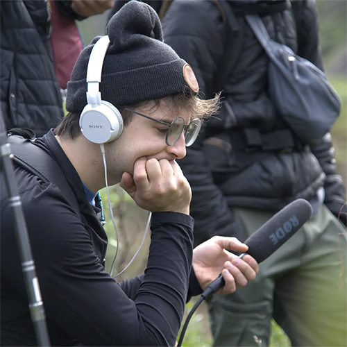Seamus Knight recording natural soundscapes in Denali under the guidance of Davyd Betchkal, a sound ecologist who shared incredible insights into the acoustic environment of the park.