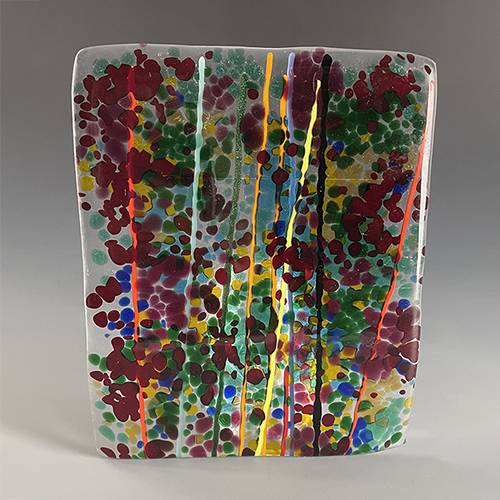 Fused glass sculpture from an unknown artist in the UAF sculpture studio. Photo courtesy of Wendy Croskrey