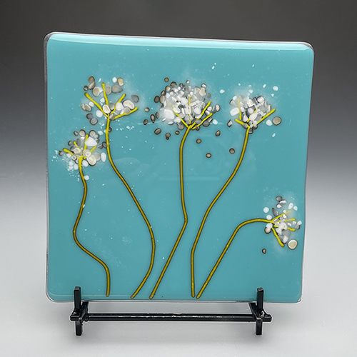 Fused glass sculpture by Wendy Croskrey. Photo courtesy of Croskrey