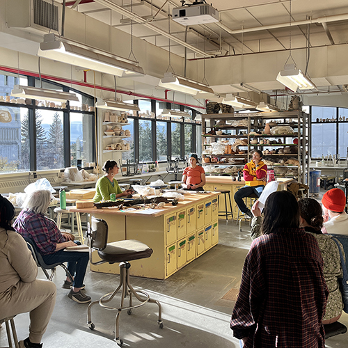 Dawn Holder leads her demo and workshop in the UAF Ceramics Studio on October 21st and 22nd, 2025. UAF Photo by Abby Druckenmiller