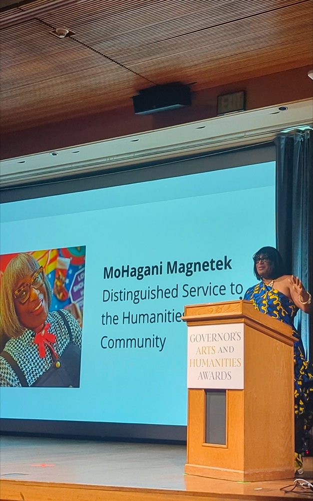 MoHagani accepts her Governor's Award on Oct. 28, 2025. Photo courtesy of Magnetek