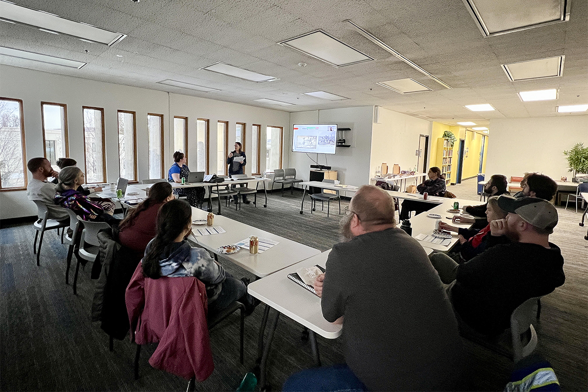 Mary Ludwig presents “Love Over Law: Indigenous Resistance to Policing Intimate Relationships on the Colorado River Indian Reservation” at the March 2025 UAF WGSS meeting.. Photo courtesy of Carol J. Gray