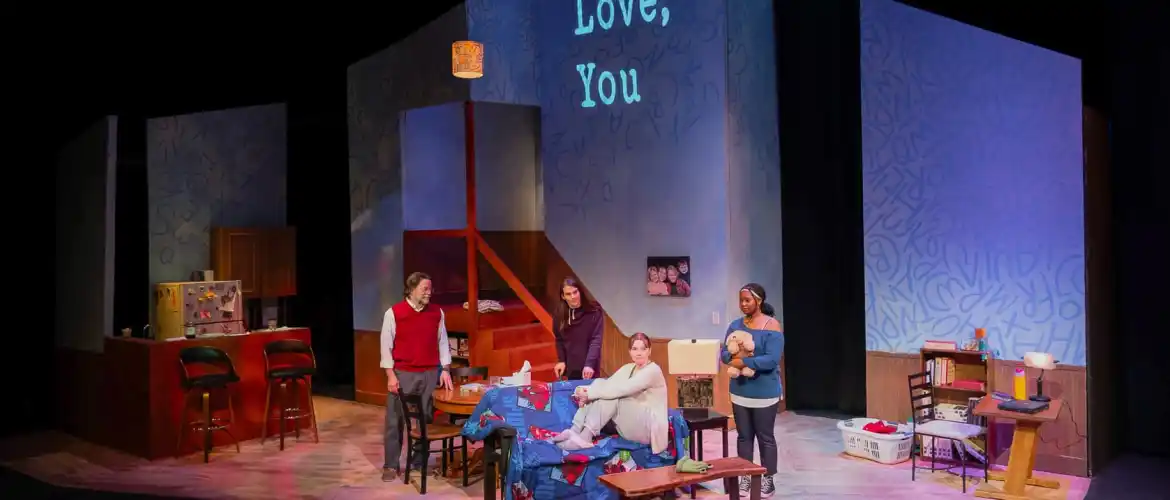 Stage production of Tiny Beautiful Things, Based on the book by Cheryl Strayed, adapted for the stage by Nia Vardalos, and Directed by Rachel Blackwell. November 15-24, 2024. Photo by Kade Mendelowitz