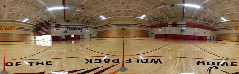 West Valley High School gymnasium panoramic image. Credit: West Valley High School