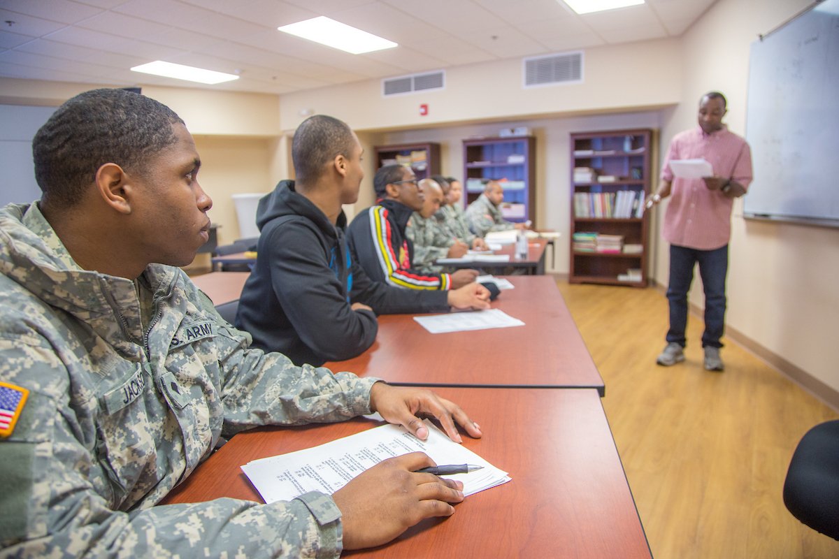 Soldiers stationed at Fort Wainwright have access to college classes through the Education Center on base. UAF Photo by Todd Paris