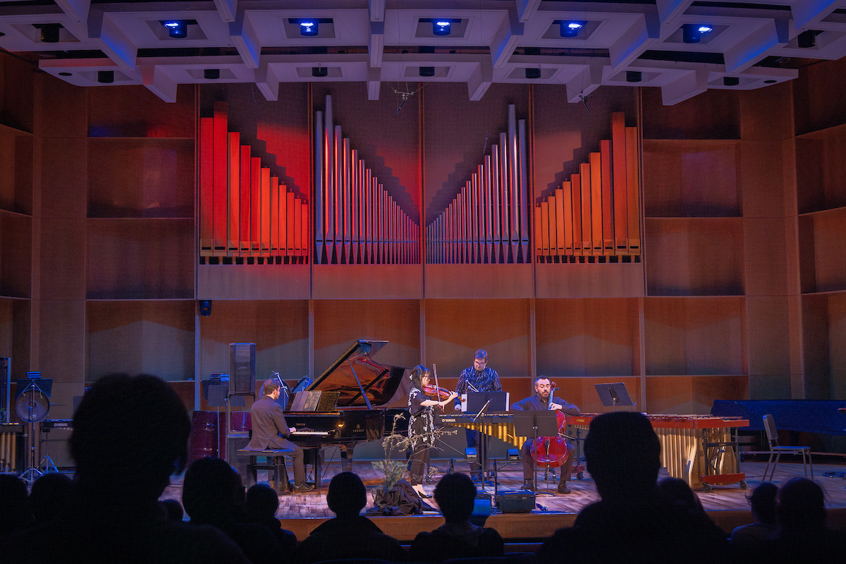 Circumpolar Music Series musicians on stage at the UAF Davis Concert Hall Feb. 21, 2025