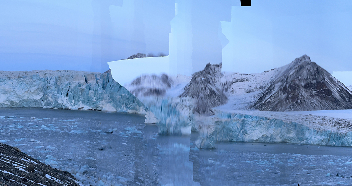 Spliced photograph of a glacier. Photo credit: Ada Pilar Cruz