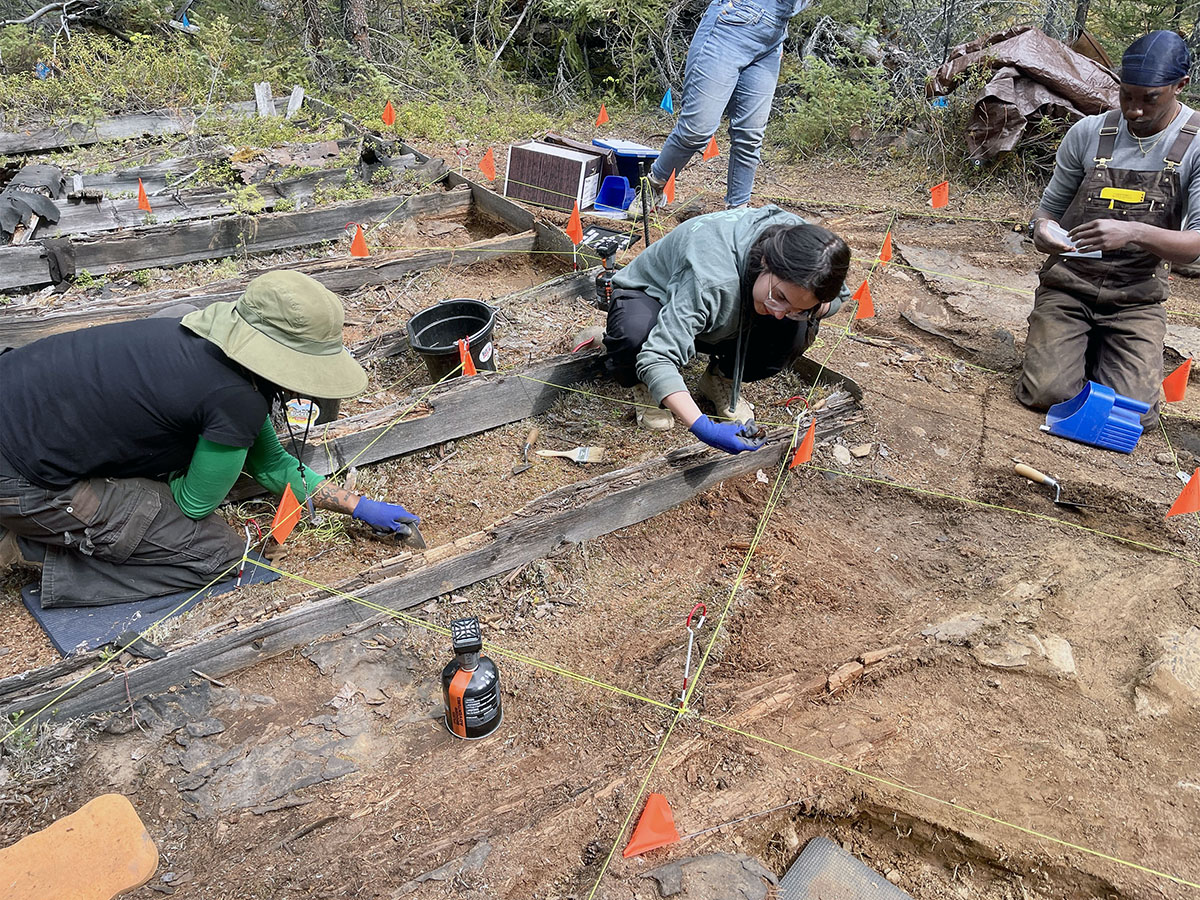 Students in the summer 2025 UAF Archaeological Field School are excavating a site near the ALCAN. Photo courtesy of MoHagani Magnetek, June 2025.