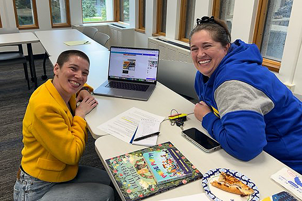 SAGE advisor Sarah Manriquez with student Jillian Muni. Photo courtesy of Carol Gray