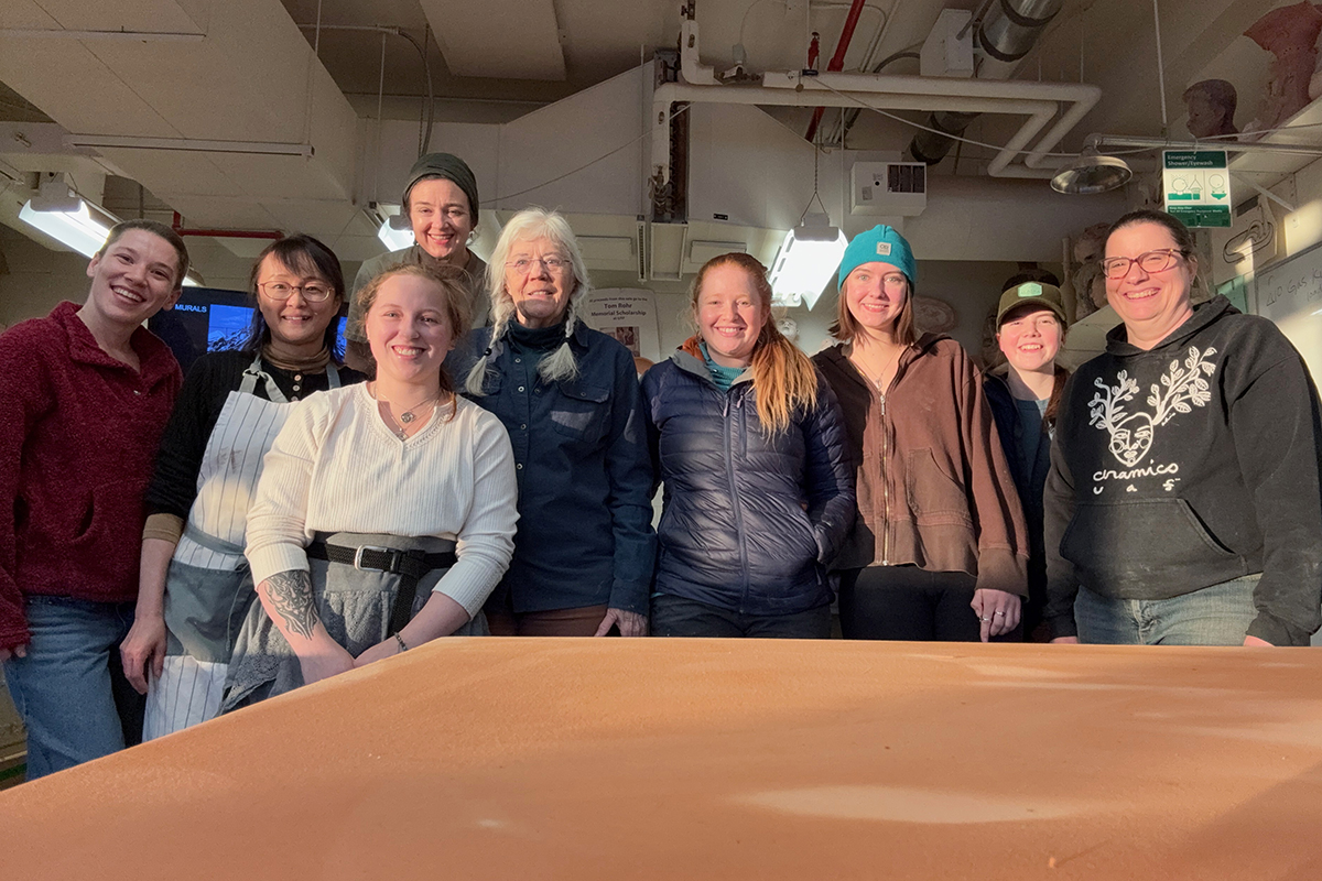(L-R) Jillian Muni, Maiko Iwahana, Jade Butterfield, Kerry Walsh, Nancy Hausle-Johnson, Jane Wenzel, Adalaide Lewendowski, Amelia Cochran, and Teresa Shannon