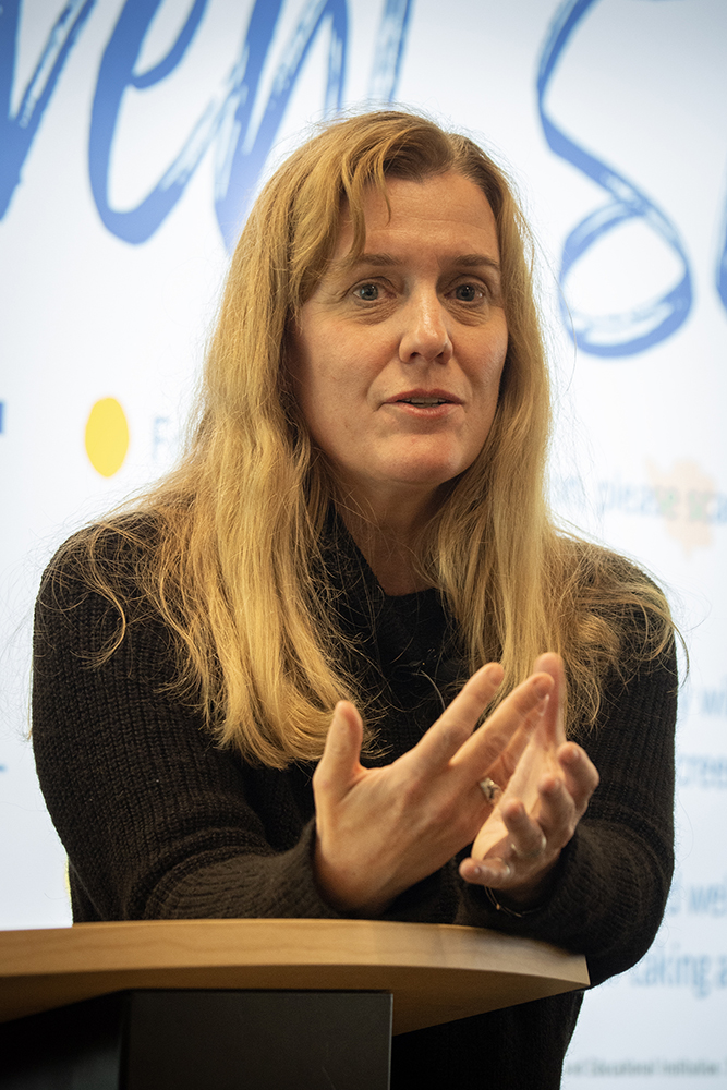 Michelle Nijhuis presents "Environmental Journalism Beyond Boundaries," hosted by the UAF Department of Science and Environmental Journalism on February 26, 2026. Photo credit: Charles Mason