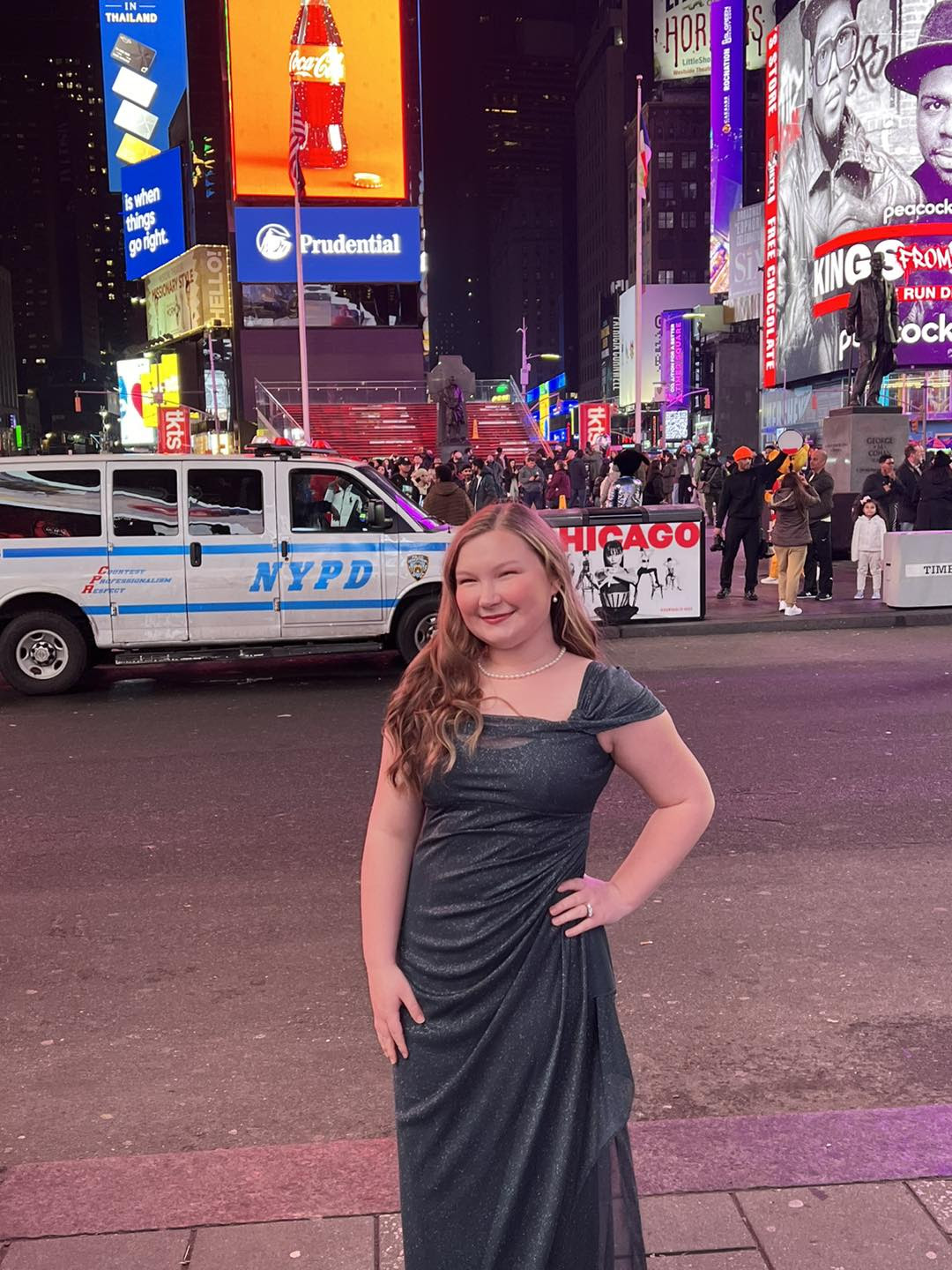 Department of Music student and singer Ellie “Paukana” Martinson in New York City ready for her performance at Carnegie Hall