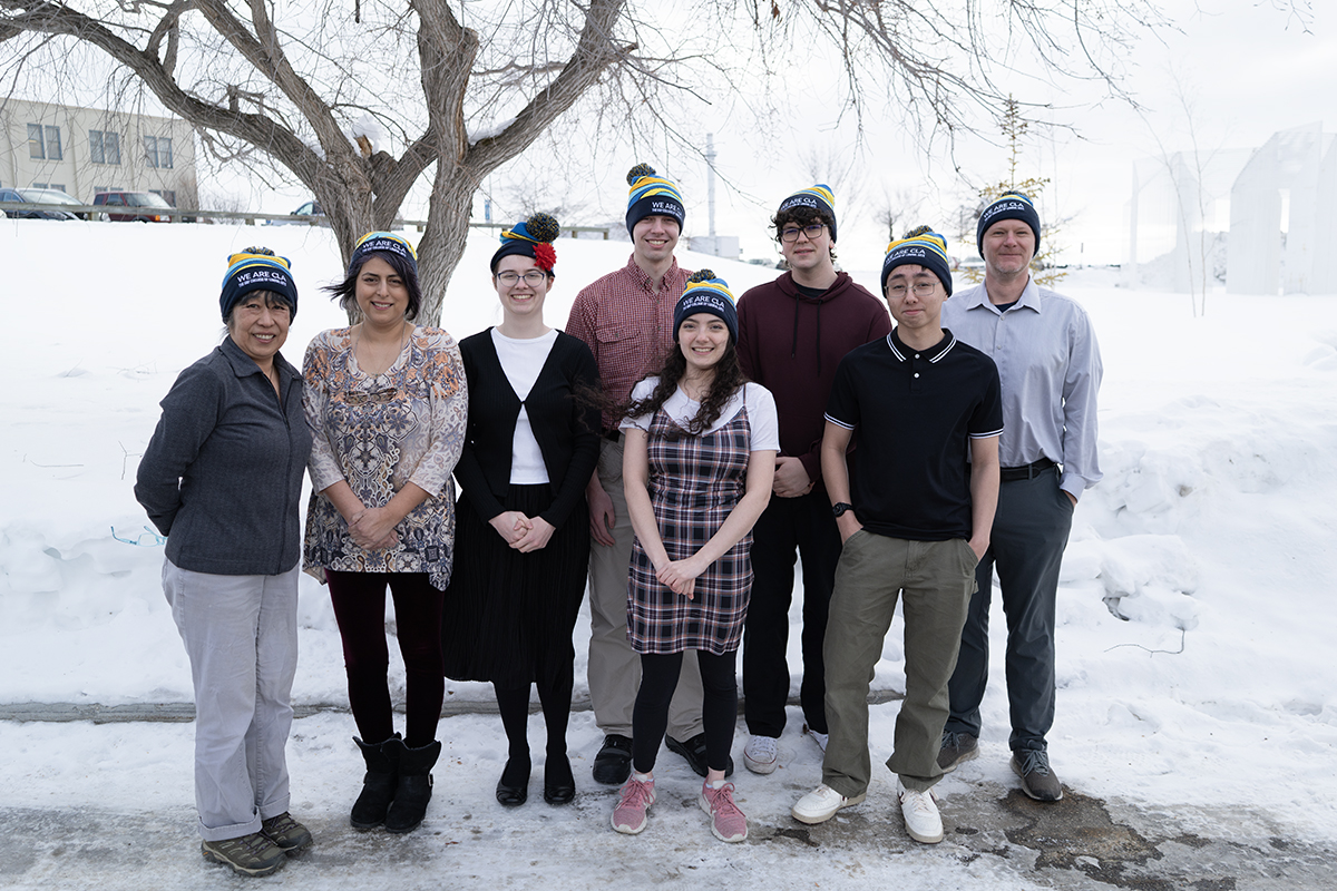 Japanese Studies students, along with professors Chisato Murakami and David Henry, before the 2023 Alaska Japanese Competition. UAF Photo by Sarah Manriquez