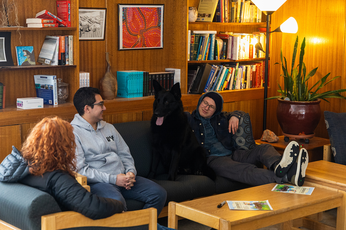 The Honors College hosted a farewell potluck to celebrate the Honors House, which had served as the base of operations for Honors students since 2004 and stood as a cornerstone of the Honors College. We shared food, memories, and gave it a heartfelt send-off before its demolition this summer,  Friday April 11, 2025. UAF Photo by Taggart Burkhart