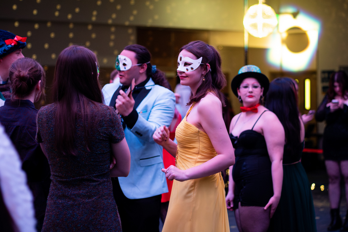 UAF's Student Drama Association hosts the first Enchanted Eyes Masquerade Ball in the Great Hall on Saturday, October 26, 2024. UAF Photo by Marina Barbosa Santos