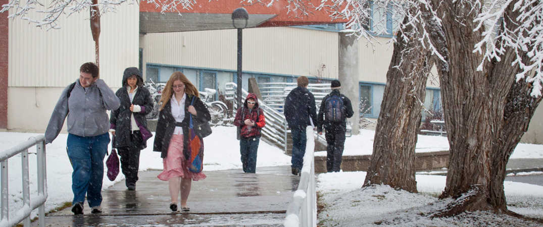 Students walking on lower UAF Campus