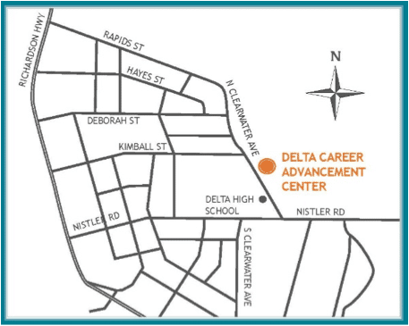 Map of Delta Career Advancement Center location