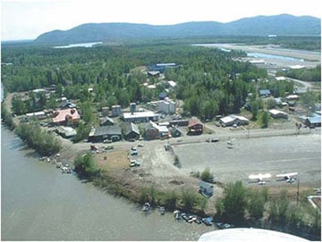 Overhead shot of little town