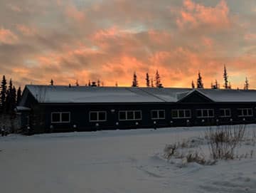 Building with the backdrop of beautiful sky
