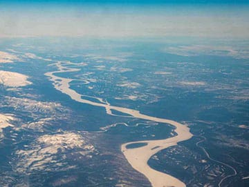 Overhead shot of river