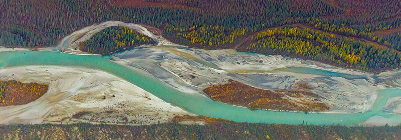 Overhead shot of river