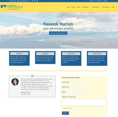 Image showing home page of redesign