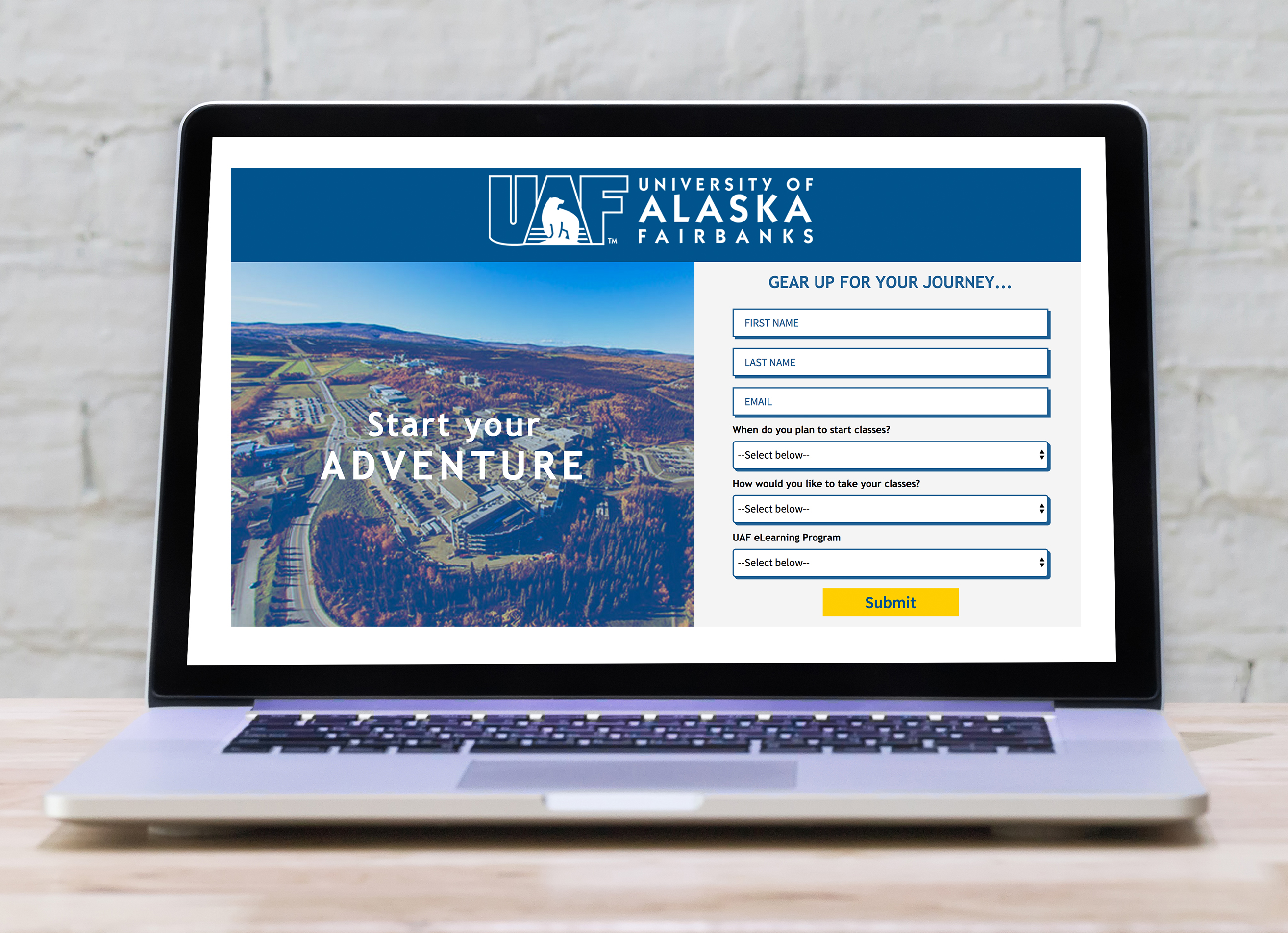 Website landing page screenshot